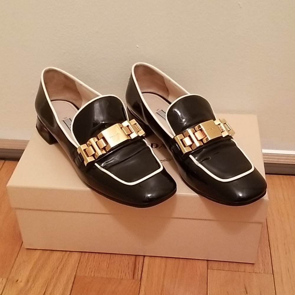 Prada patent leather loafers